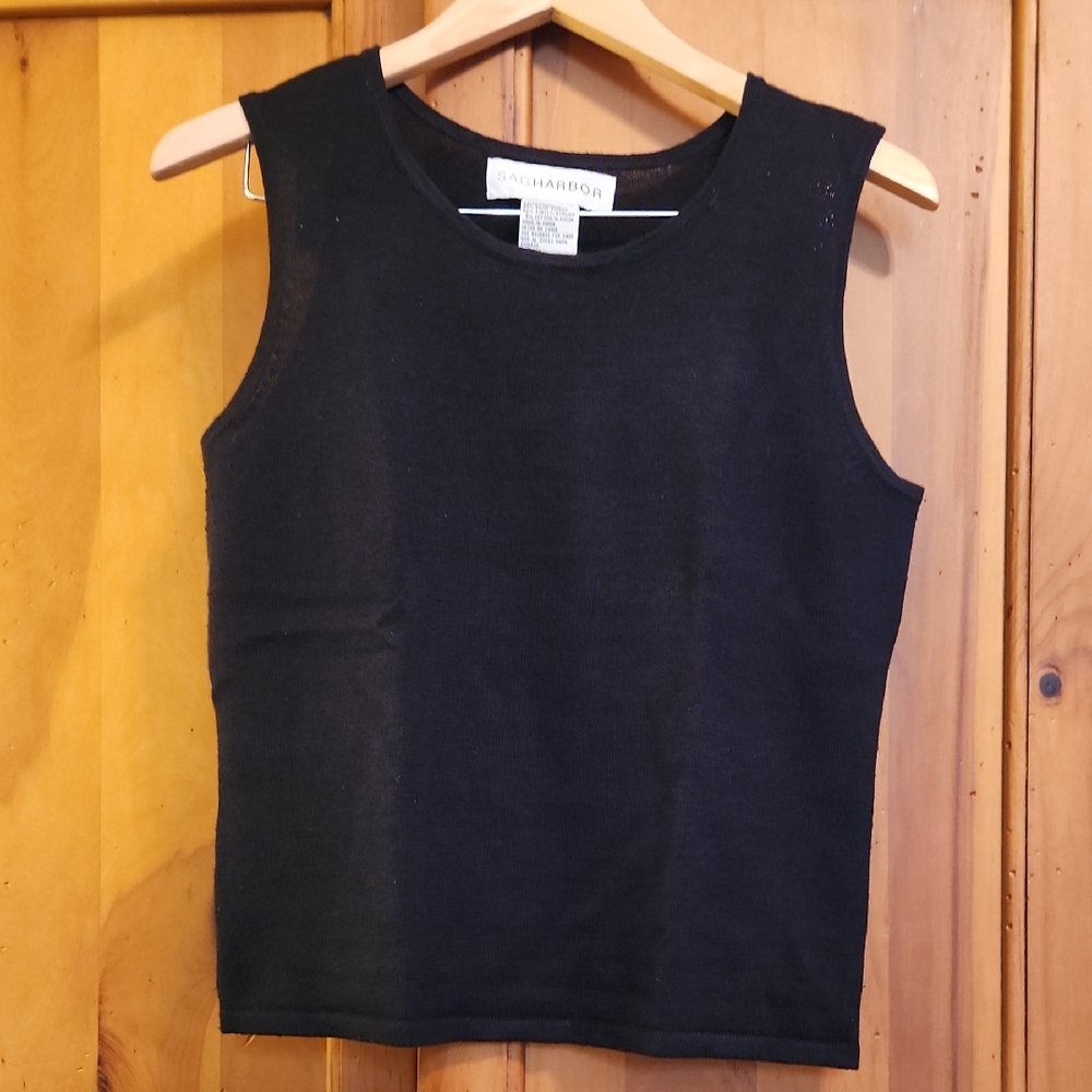 Sag Harbor Elegant Black Tank Top